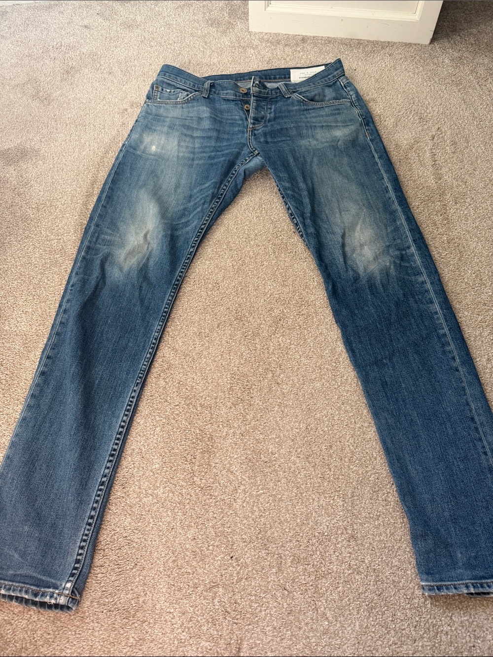 Men's Blue Straight-Leg Jeans